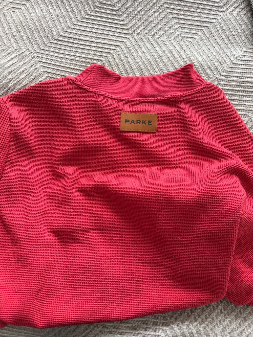 Parke Red Waffle Turtleneck